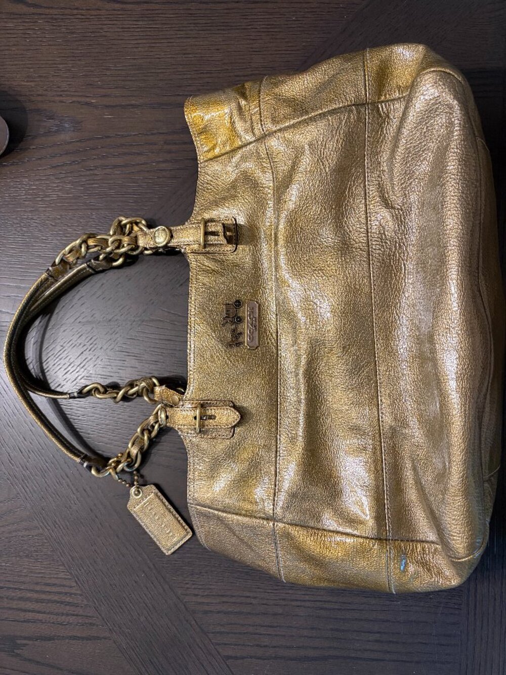 Gold Coach Shoulder Bag - Picture 1 of 5